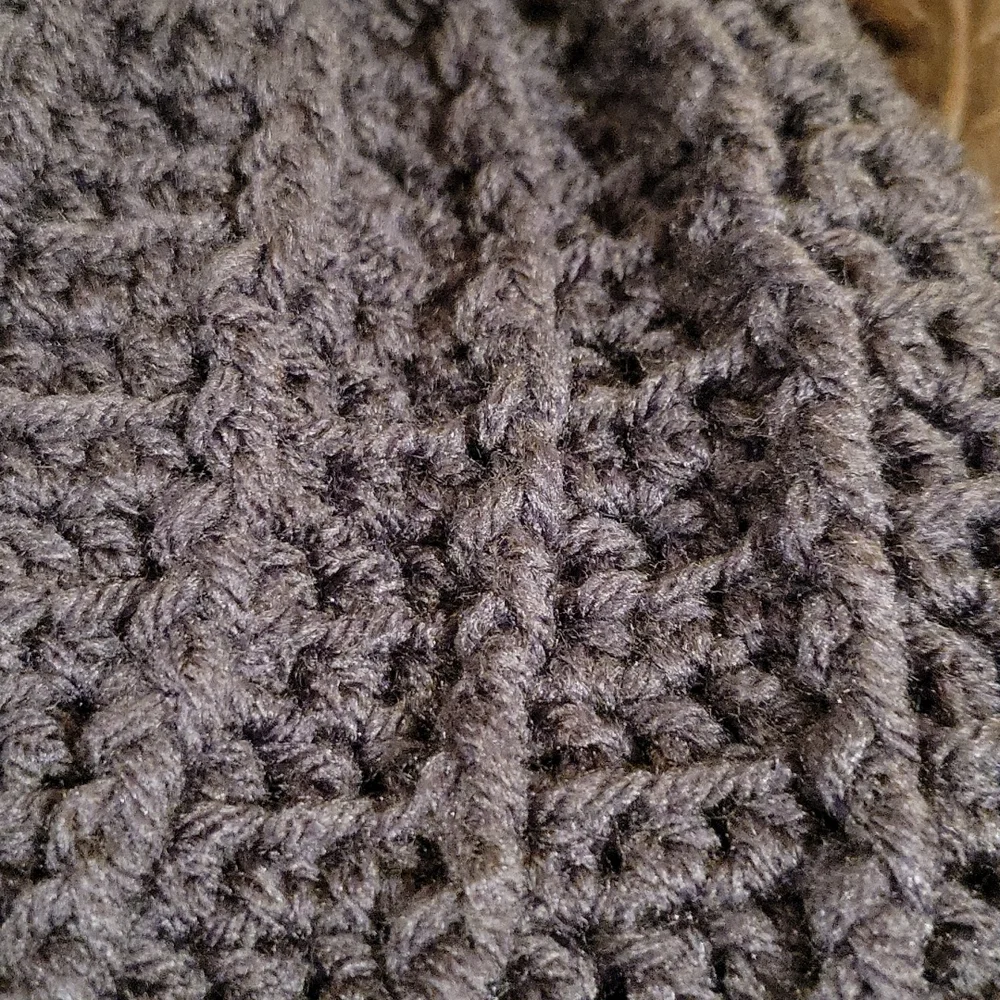 Handmade pom-pom hat beanie with fleece lining at ears crochet